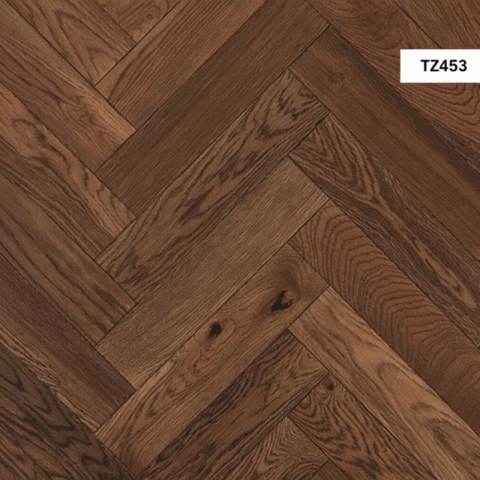 TZ453 Smoked Brushed UV Oiled Herringbone Oak - Image 2